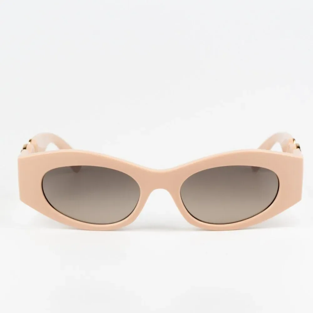 NEW Versace VE4480U 54946I Nude Brown Mirror  Oval Unisex Sunglasses